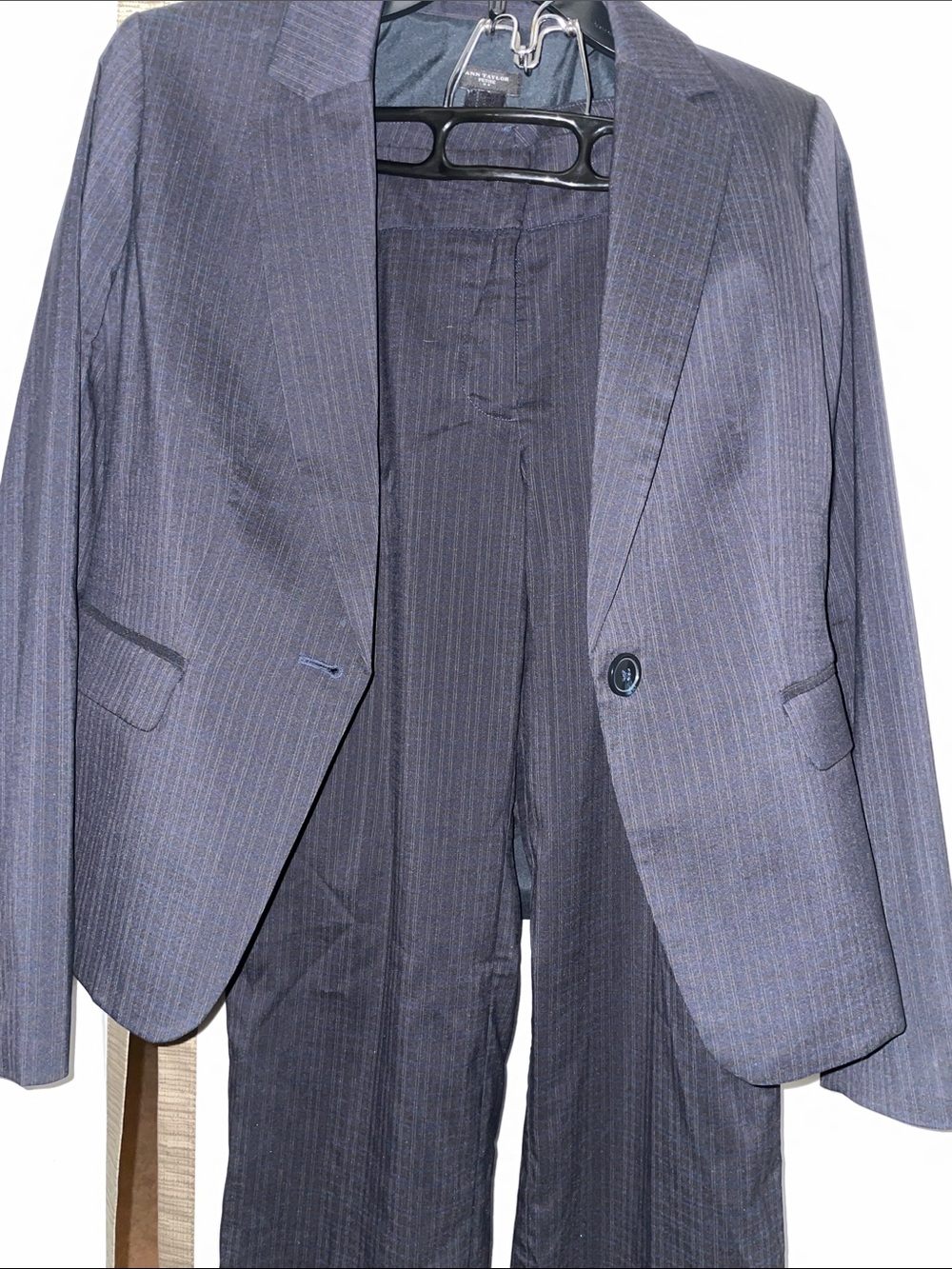 Ann Taylor Women's Navy Pinstripe Blazer - Picture 9 of 9